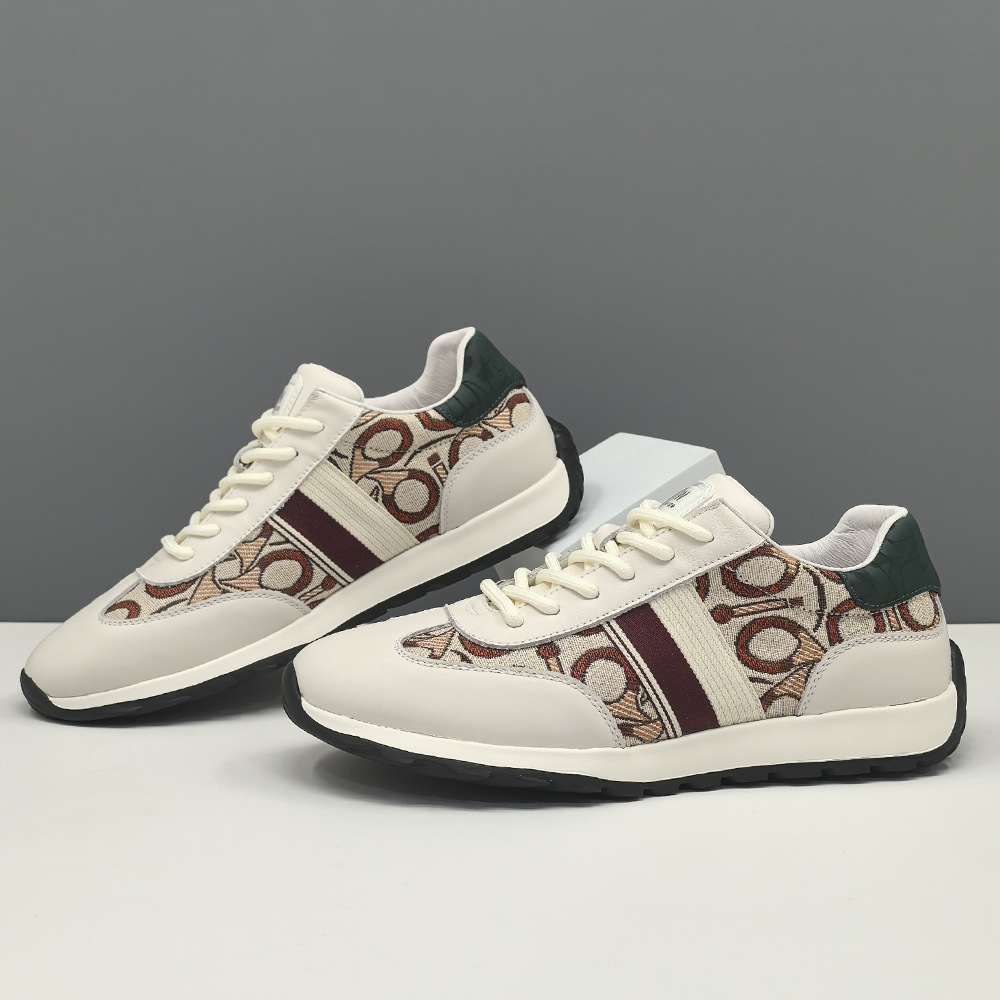 Men's Genuine Leather Flat Casual Shoes All-Match Niche Board Shoes Men's Trendy Top Layer Cowhide European Station Casual Shoes for Men