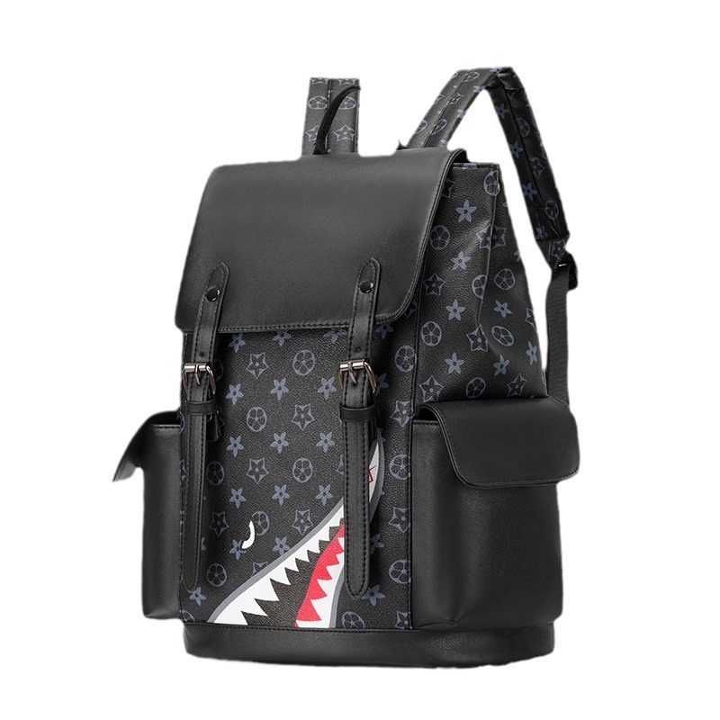 Mochila de hombre presbiteriana de la marca de moda nueva mochila de cuero suave bolsa de computadora de negocios informal de gran capacidad mochila simple hombre