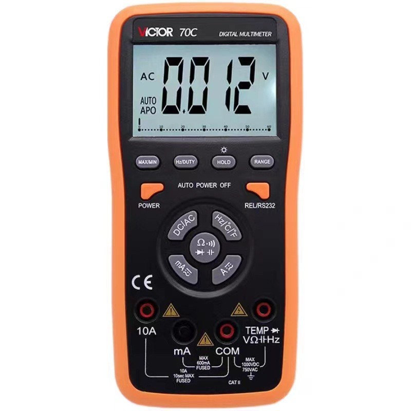 高精度数显数字万用表VICTOR70C/D手持防烧多功能万能表带USB接口