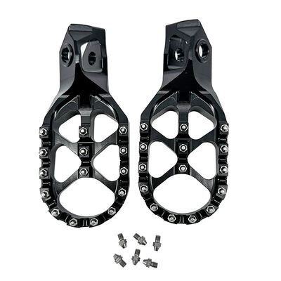 Motorcycle pedals Footrests for Off-Road Motorcycles - a-pair-of-black-aluminum-alloy