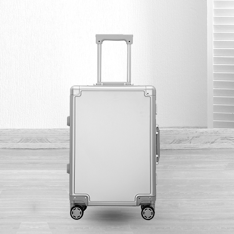 Vali cabin hợp kim nhôm-magiê 20 inch khóa số, quà tặng doanh nghiệp in logo — đen, bạc