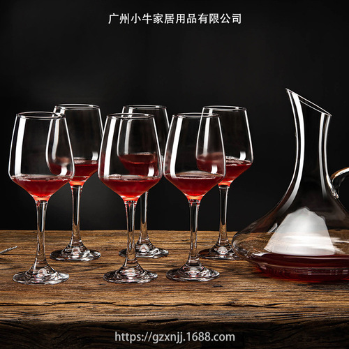 ins red wine glass set European glass thickened goblet wine glass 7-piece set decanter drop shipping