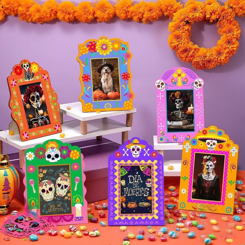 Cross-border Day of the Dead Decorative Wooden Photo Frame, Mexican Day of the Dead Party Funny Photo Prop Wooden Ornament Cross-border Day of the Dead Decorative Wooden Photo Frame, Mexican Day of the Dead Party Funny Photo Prop Wooden Ornament