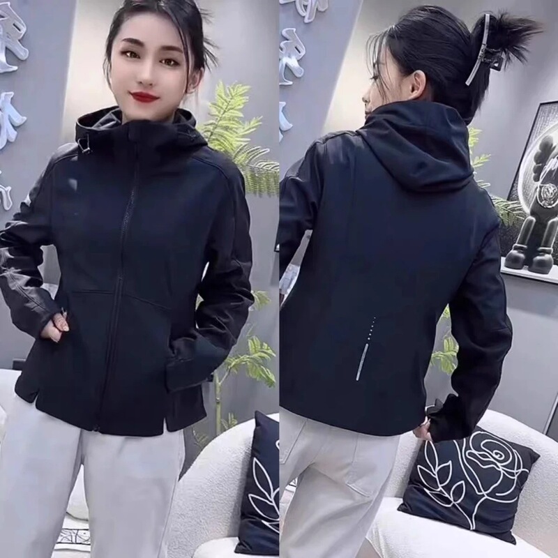 春秋冲锋衣连帽短款风衣外套女大码休闲洋气收腰显瘦夹克开衫|undefined