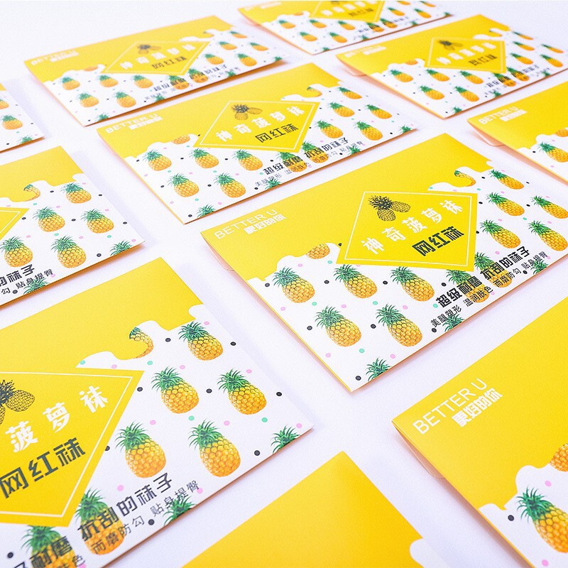 Trendy Pineapple Socks Pantyhose Ultra-Thin Gusset Core-Spun Silk Spring Summer Pantyhose Women's Leggings Stockings