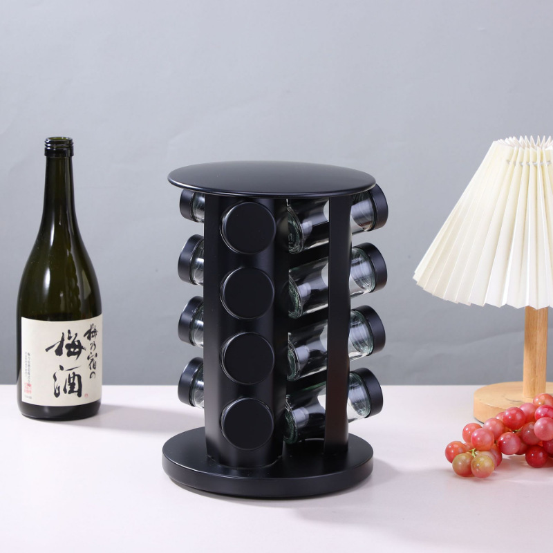 Estante de metal de venta caliente de Amazon Estante de condimento giratorio para cocina Estante de almacenamiento giratorio portátil y duradero