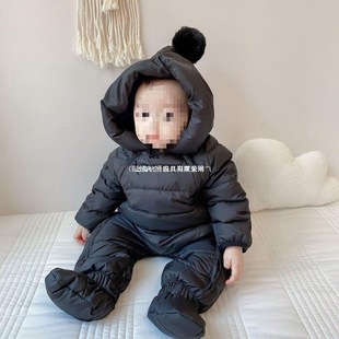 Baby down Jacket Jumpsuit, Baby Newborn Outing Clothes, Winter Thickeneded Romper, Light and Warm Winter Clothes