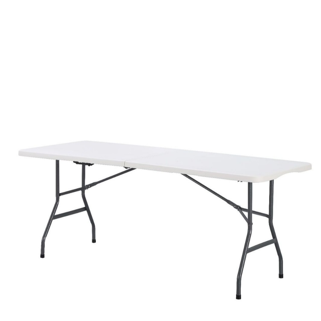 Mesa plegable de plástico 1,8 m mesa larga de moldeo por soplado para conferencias banquetes y puestos de mercado