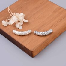 S999足银凹凸捶纹半镯小弯管 复古文玩DIY编绳手工手串饰品配件
