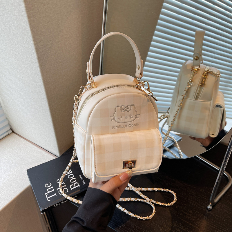 艾米兔女包2025新款格纹设计手提包包女洋气日常百搭单肩双肩包|undefined