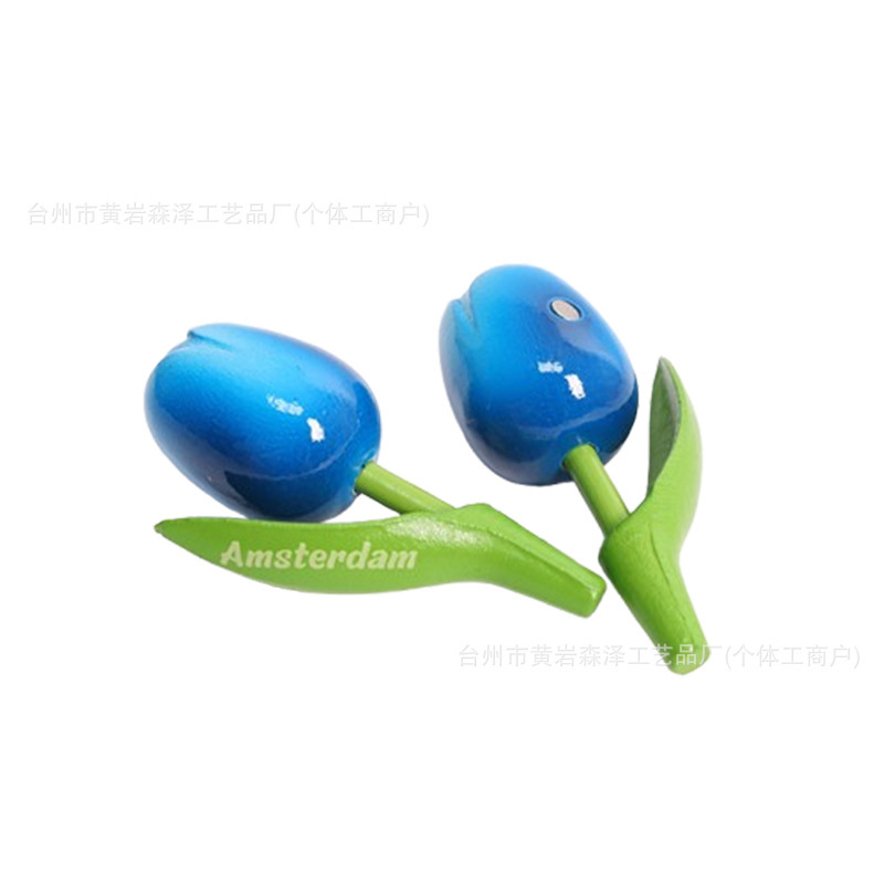 磁吸式冰箱贴装饰可爱立体木质荷兰郁金香磁力贴创意冰箱装扮|undefined