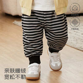 儿童衣服1-3岁男女宝宝条纹灯笼长裤春秋季束脚外出童裤安阳童装