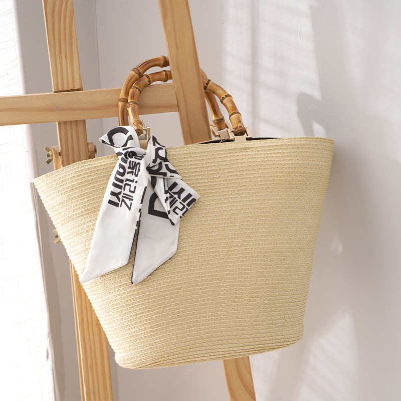 Straw brand summer beach handheld shoulder bag