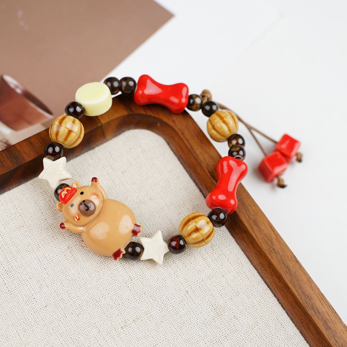 Jingdezhen pulsera de cerámica de verano mujer alta sensación galletas serie de gatos nicho diseño universal pulsera alta sensación