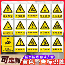 工厂车间消防安全标识牌当心触电有电危险工地生产标语标志标牌注