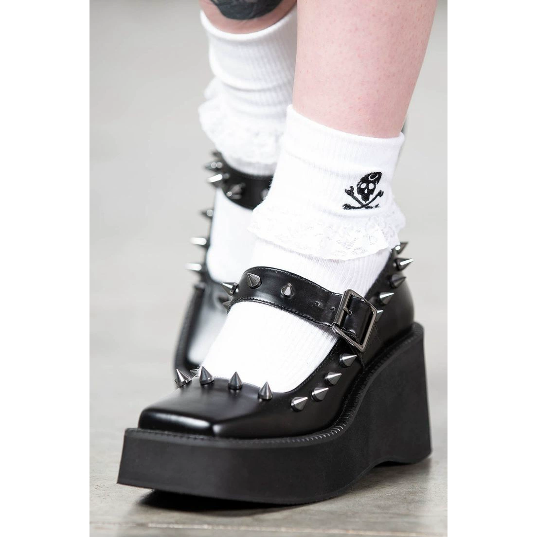 Туфли из кекса Lolita Punk Dark Cosplay Lolita Shoes Boots Квадратные заклепки