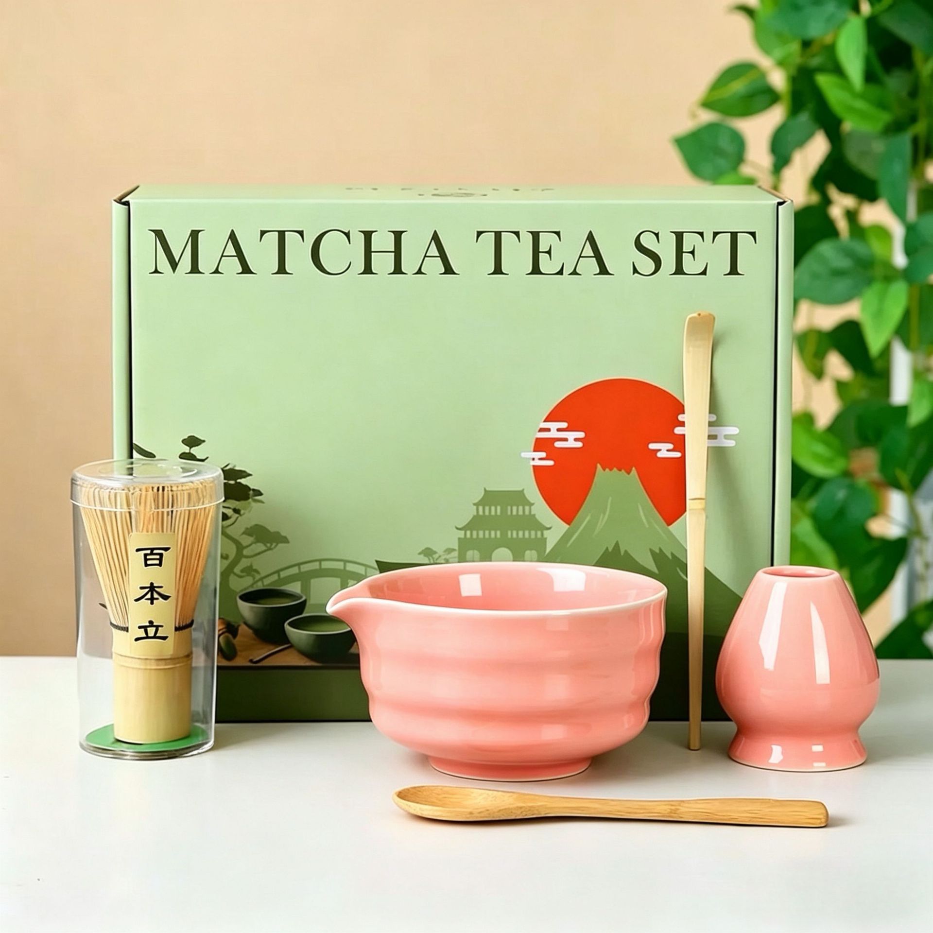 Transfronterizo exclusivo para el set de té Matcha japonés caja de regalo de té Matcha cepillo de té de 100 libros de té Matcha de la dinastía Song