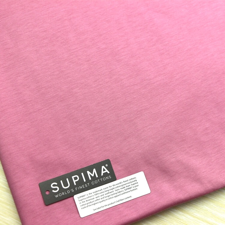 Ecological 50s double yarn mercerized horse cotton PIMA American Bimar cotton SUPIMA plain single-sided jersey T-shirt fabric Ecological 50s double yarn mercerized horse cotton PIMA American Bimar cotton SUPIMA plain single-sided jersey T-shirt fabric
