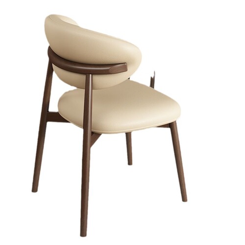 Solid wood dining chair Nordic modern simple light luxury home dining chair hotel restaurant dining table and chair soft backrest desk stool
