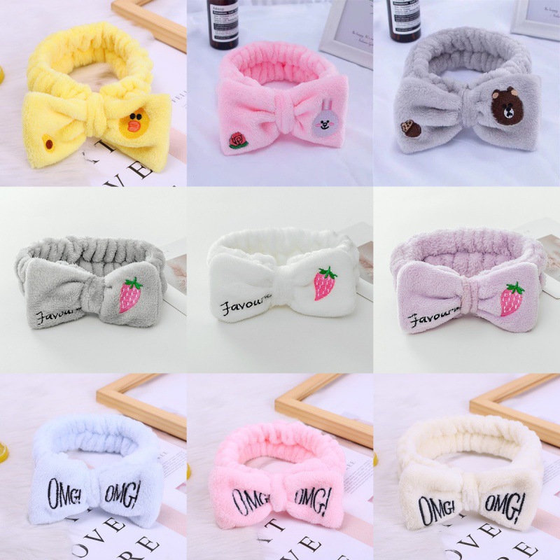 [logo personalizado] fábrica de fuente 230 gramos bordado de franela conejo osos fresas OMG correa de pelo