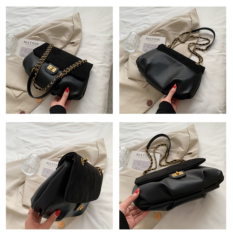 New Fashion Lock Contrast Color Large-capacity Shoulder Handbags Wholesale Nihaojewelry display picture 15