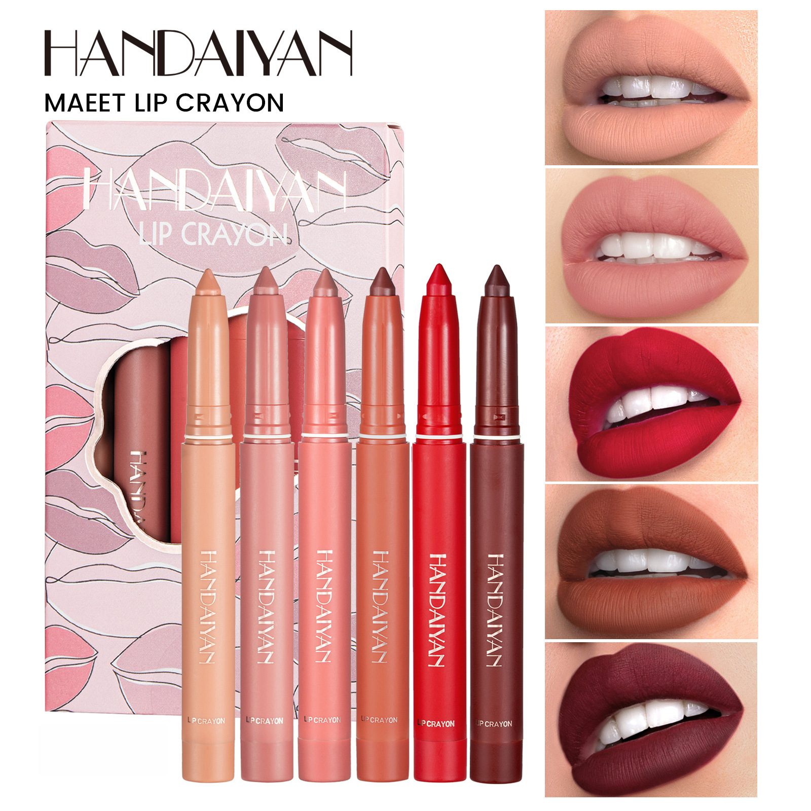 Lipstick, lip pencil, set, Amazon, 6 pieces