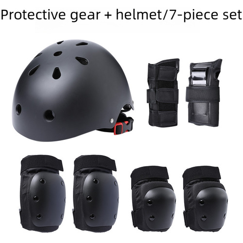 Helmet and safety gear set for adults, suitable for both boys and girls, includes turtle shell skateboarding pads, safety knee pads, and is designed for activities like roller skating and skiing.