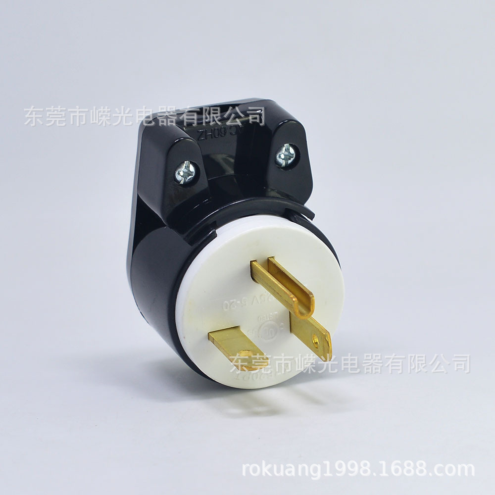 LK7520PT 20A 125V 5-20P插头 90度弯角直角公头发电机公头T型