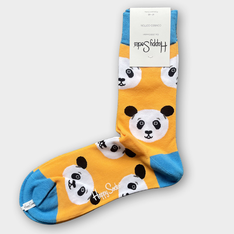 ハッピーソックス メンズソックス ミドル丈 コーマ綿 吸汗消臭 通気性 スウェーデン製 おしゃれ カラフル 薄手