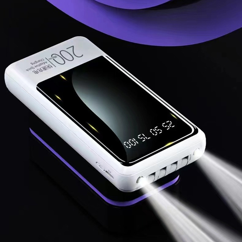 Cuatro líneas con 20000 mAh al aire libre viaje portátil tesoro de carga de gran capacidad de diseño de espejo creativo en stock