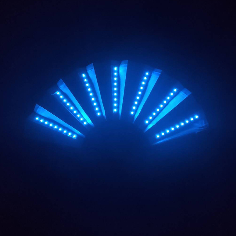 Bar KTV Atmósfera Actuación Danza Ventilador plegable Accesorios de vítores Ventilador luminoso LED colorido recargable de 5V