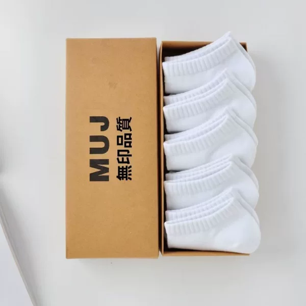 High-quality, pure cotton, long white socks, odor-resistant, wholesale, gift box packaging, suitable for students, shipped by mail