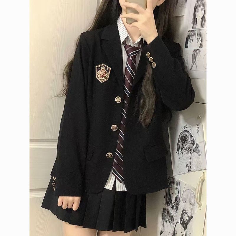 原创jk制服小个子西服外套日系学院风学生校供感春秋西装外套上衣|undefined