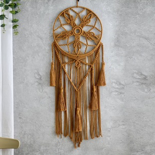 Pastoral Style Solid Color Tassel Woven Dreamcatcher Colorful Flower Woven Wall Hanging Dreamcatcher Wall Decorative Pendant