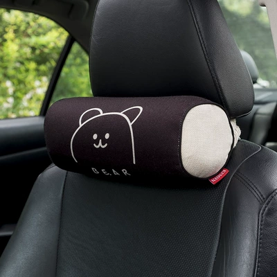 Car headrest a pair Headrest - black-bear-cylindrical-headrest-single