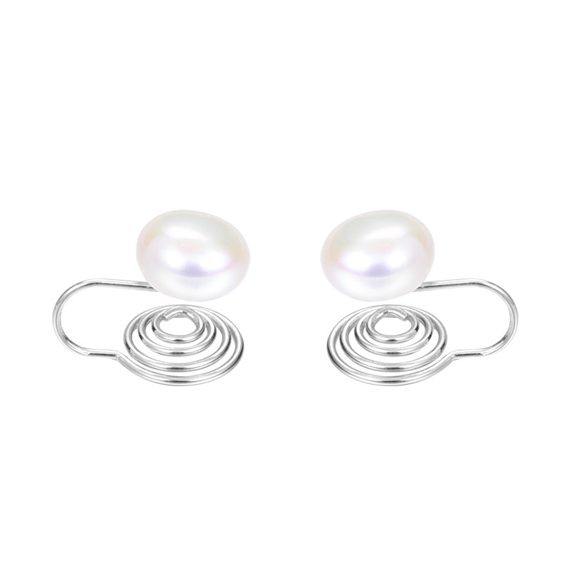 S pure silver mosquito coil without holes, clips, pearl earrings, female niche, light luxury, trendy ear accessories_voghion.com