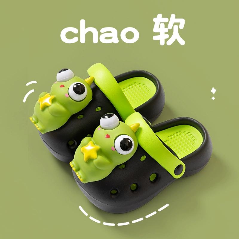 Обувь для мальчиков Nanbowan, летняя мультяшная лягушка, домашняя одежда с закрытым носком, уличная одежда, сандалии для родителей и детей среднего и большого возраста, пляжная обувь