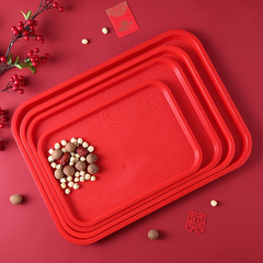 結婚托盤紅色喜慶敬茶敬酒茶盤婚禮婚慶開業店慶剪彩年會頒獎盤子