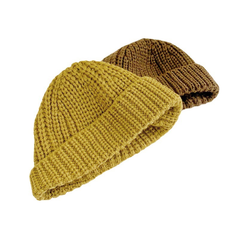 Unisex Children's hat Autumn solid color baby wool hat Autumn winter boys and girls warm melon skin hat knitted hat_voghion.com