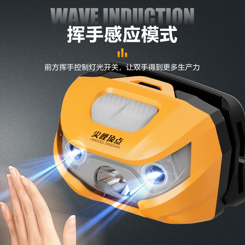 ピークポイントV39充電式センサー搭載ヘッドランプ アウトドア長距離釣り用餌灯 高出力野釣り長距離強化|undefined
