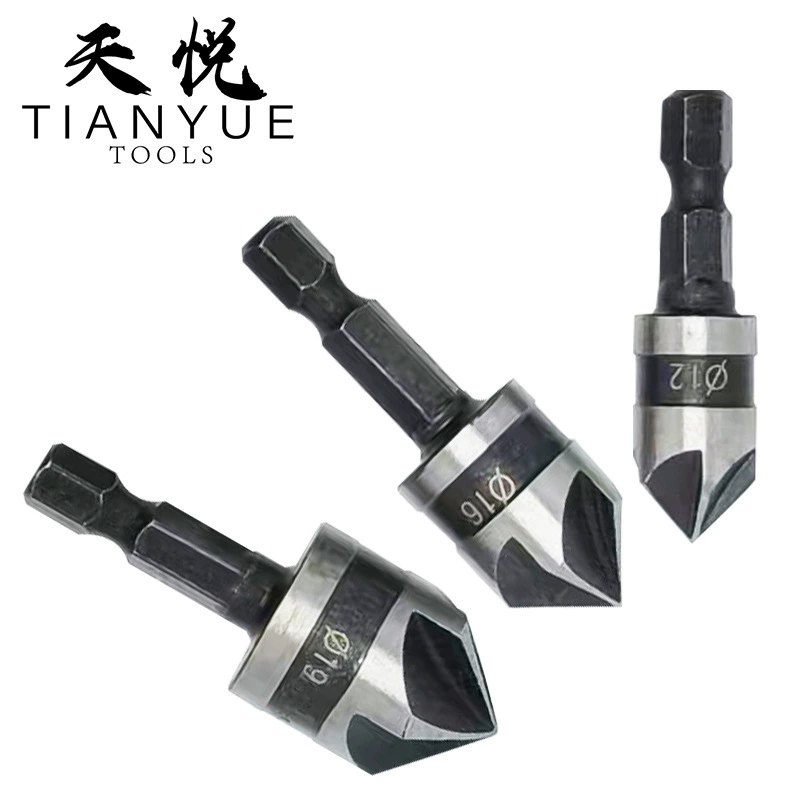 3pcs шестигранная ручка пятиклинный флюгатор 90 градусов Перфоратор деревянный инструмент для удаления заусенцев