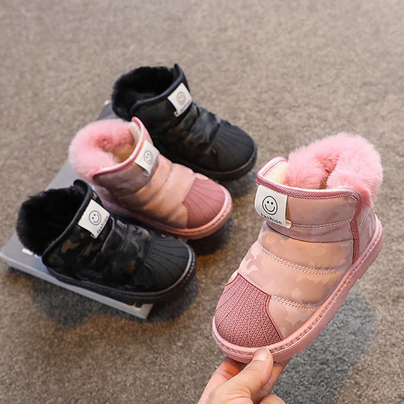Kinder-Schneestiefel für Jungen, 2023 neue Winter-Plüsch-verdickte Mädchen-Baumwollschuhe, Kinder und Baby_voghion.com