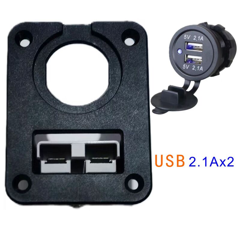 Cross-border applicable plug combination 12V cigarette light power TYPE-C base high current connector USB bracket