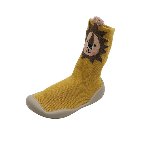 Children's socks and shoes for spring and autumn, baby learning to walk shoes and socks, cartoon-style for boys, indoor shoes for girls, waterproof and non-slip, mid-calf socks and shoes