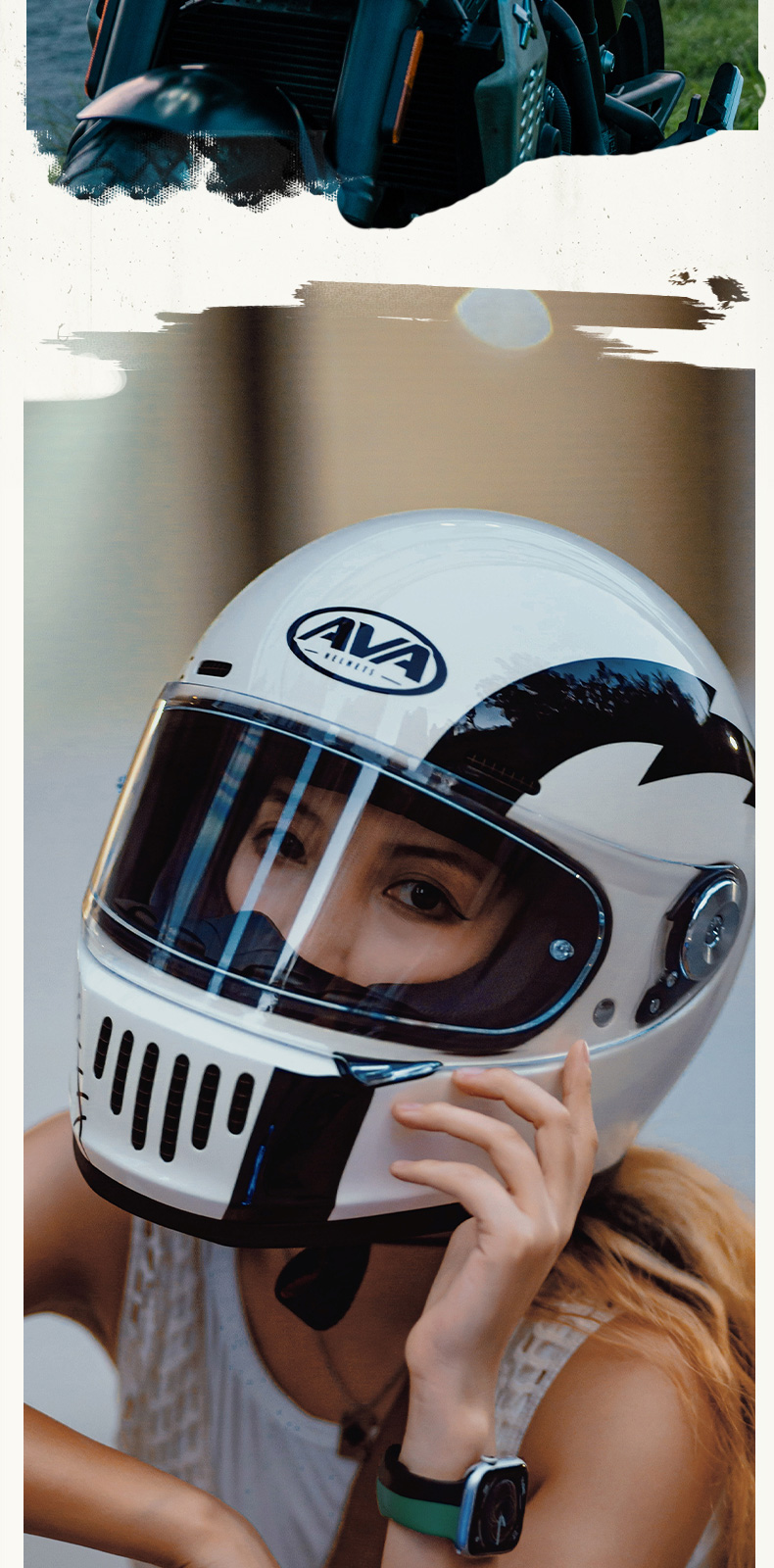 Retro Motorcycle Helmet Harley Cruiser Carbon Fiber Full Helmet FF937