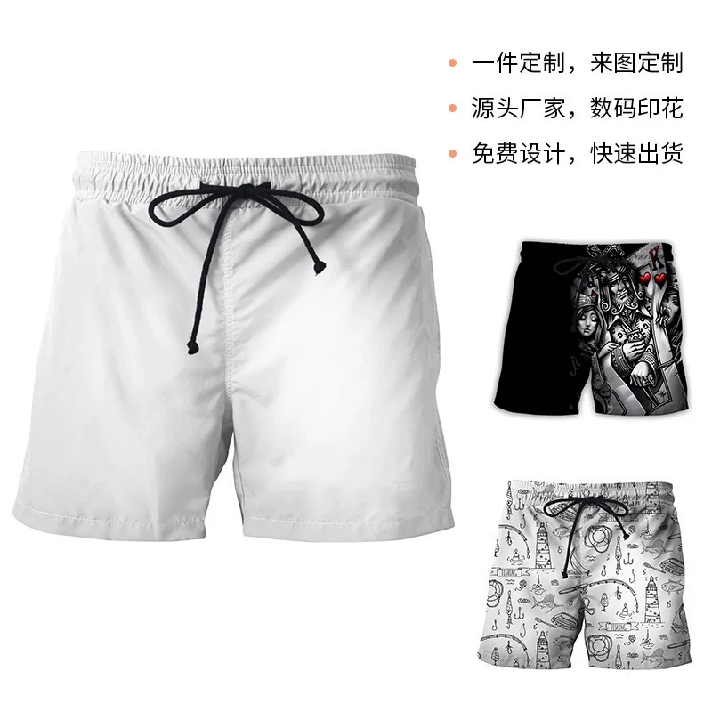 Beach shorts for leisure, oversize, 3D digital printing service