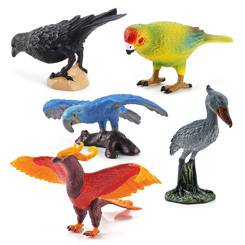 Foreign trade cross-border simulation bird flight animal cockatiel cormorant raven solid static figure ornament