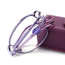 折叠老花镜女便携阅读老花眼镜中老年防蓝光花镜时尚气质老人眼镜