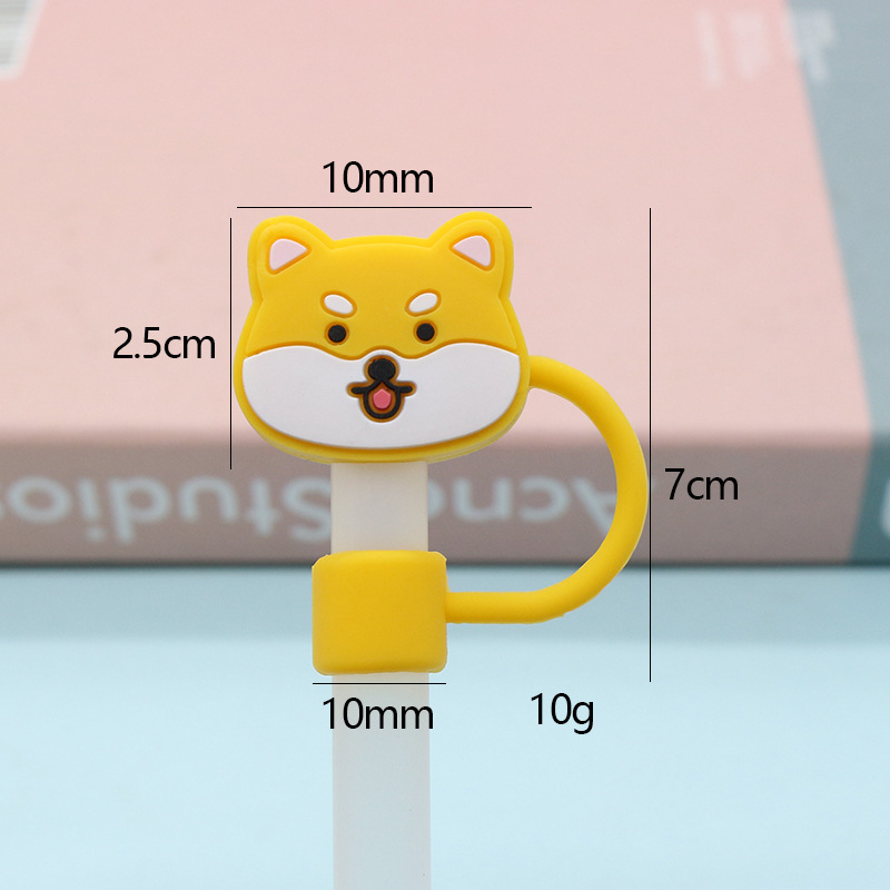 Nueva tapa de pajita de silicona 8-10mm linda muñeca de flores tapa a prueba de polvo se puede reciclar cubierta de pajita transfronteriza