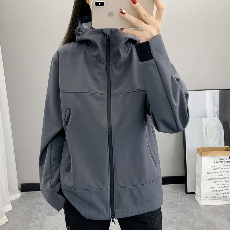 秋冬季软壳衣女式石墨烯保暖2025新款户外运动宽松显瘦冲锋衣外套|undefined